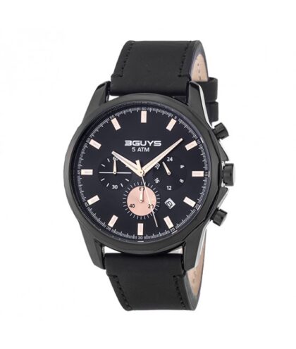 3GUYS Black Leather Strap