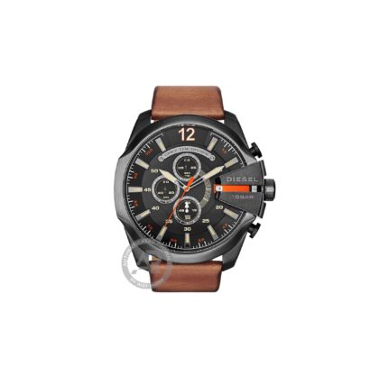DIESEL Mega Chief Brown Leather Strap Chronograph