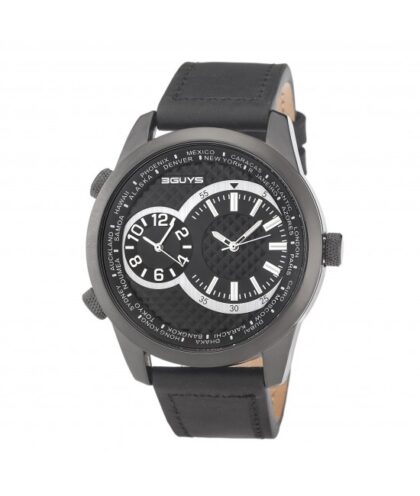 3GUYS Black Leather Strap