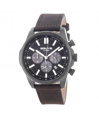 3GUYS Black Leather Strap