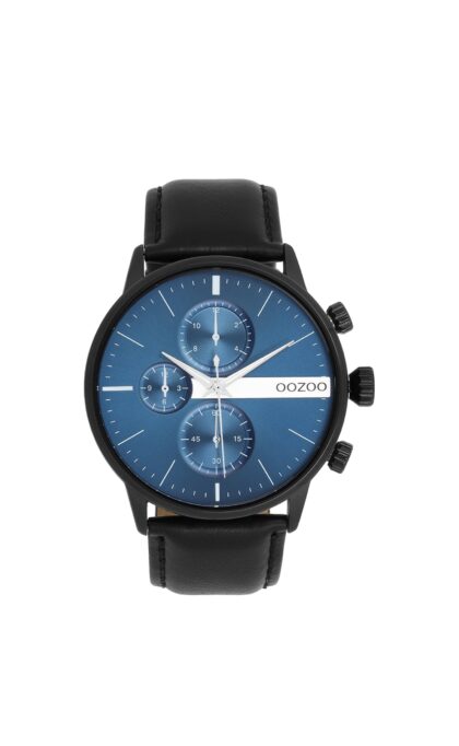 OOZOO Timepieces Black Leather Strap