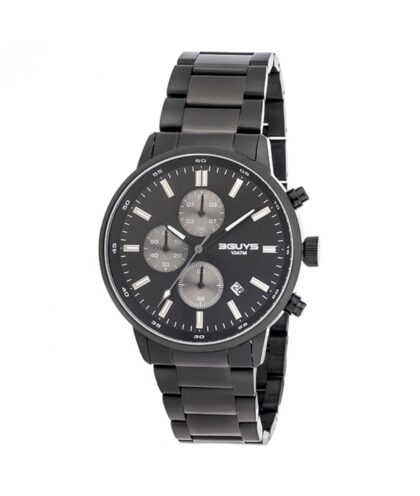 3GUYS Black Stainless Steel Bracelet