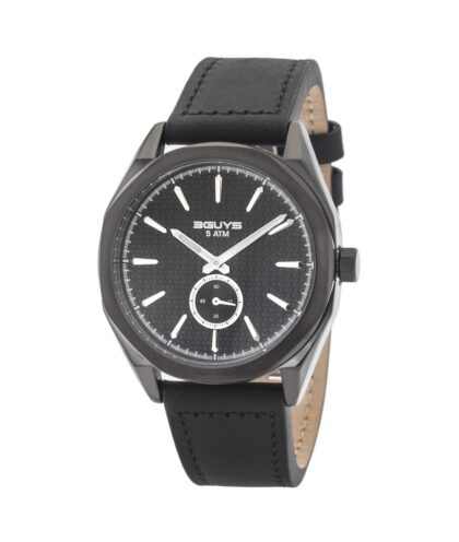 3GUYS Black Leather Strap