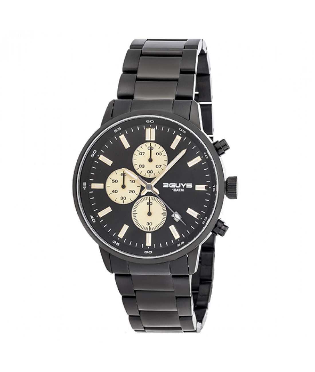 3GUYS Black Stainless Steel Bracelet